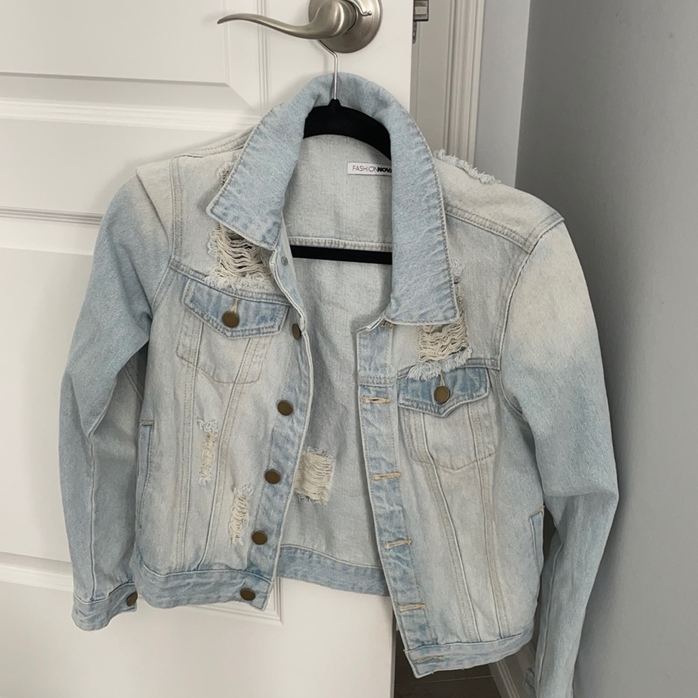 Distressed Light Jean Jacket